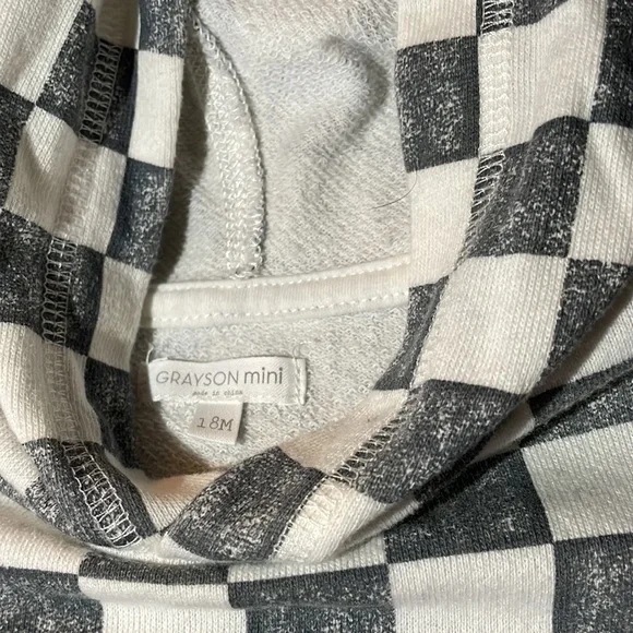 Grayson Mini 18M Checkered Hoodie Top Boys - Picture 2 of 4